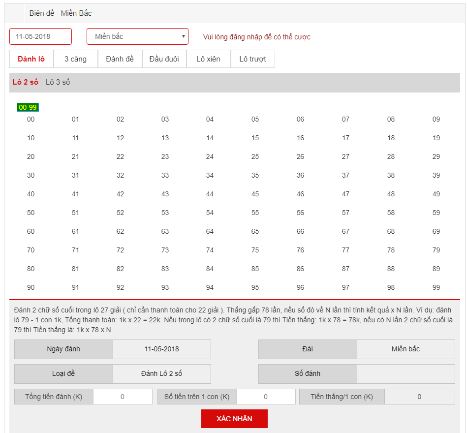 Website cho lấy kết quả lô đề