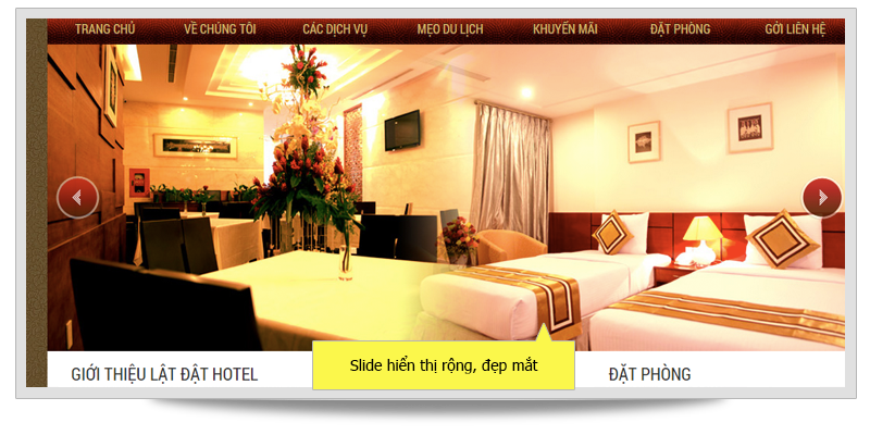 Sử dụng giao diện đơn giản nhưng ấn tượng khi thiết kế wesbsite khách sạn